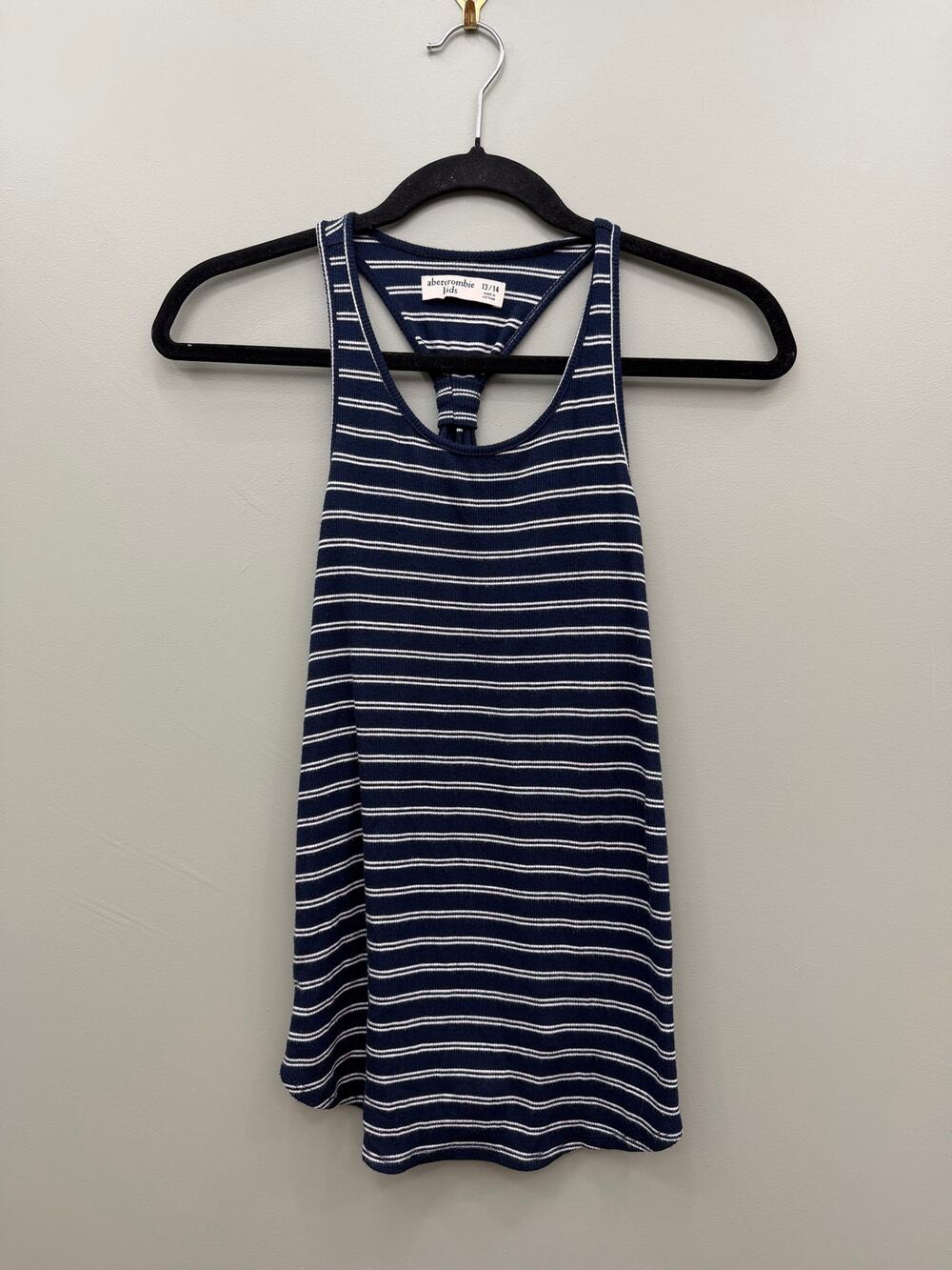 Abercrombie Kids Striped Swing Tank Top Navy Girls 13/14